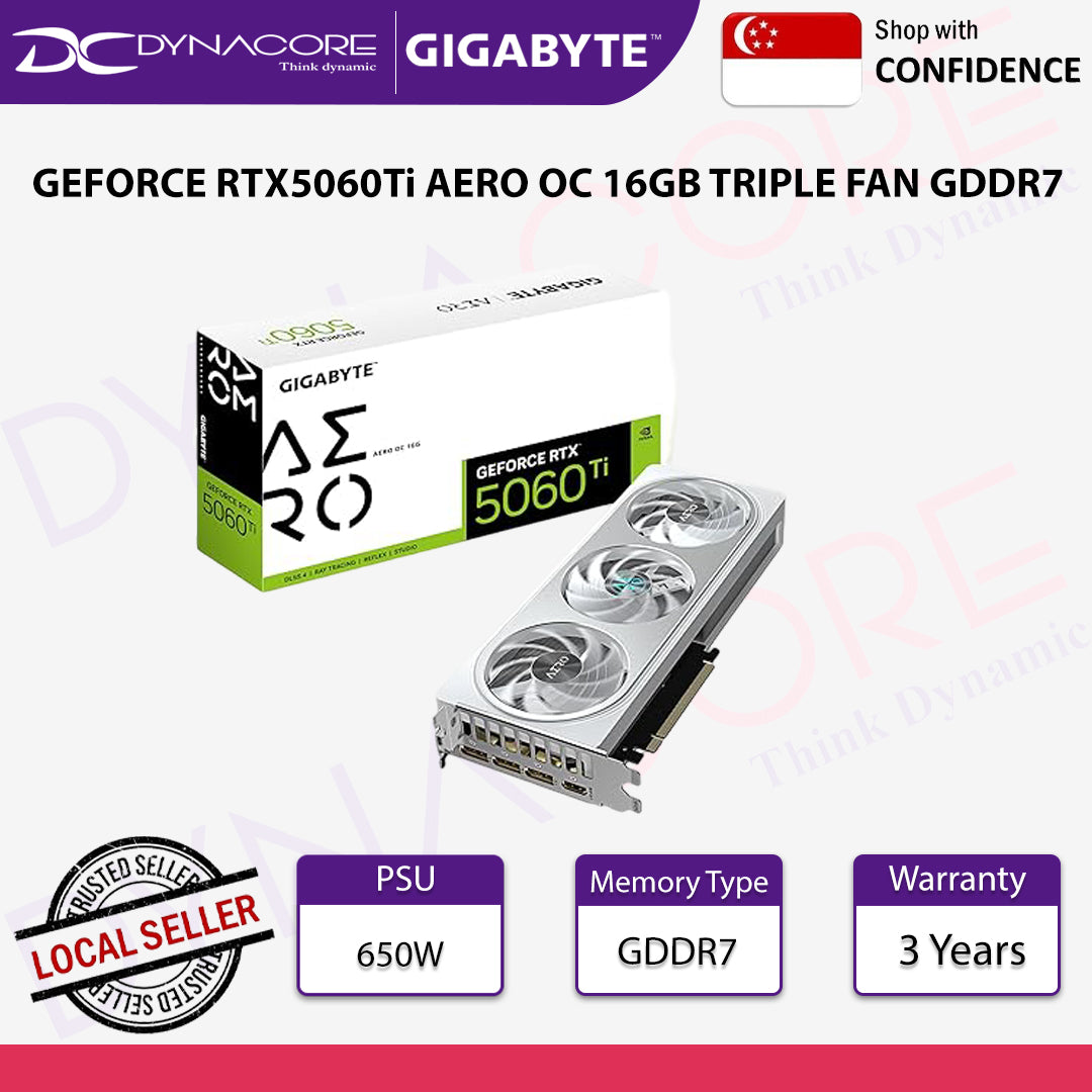 Gigabyte GeForce RTX™ 5060 Ti AERO OC 16G 16GB GDDR7 Graphics Card GV-N506TAERO OC-16GD - 4719331356033