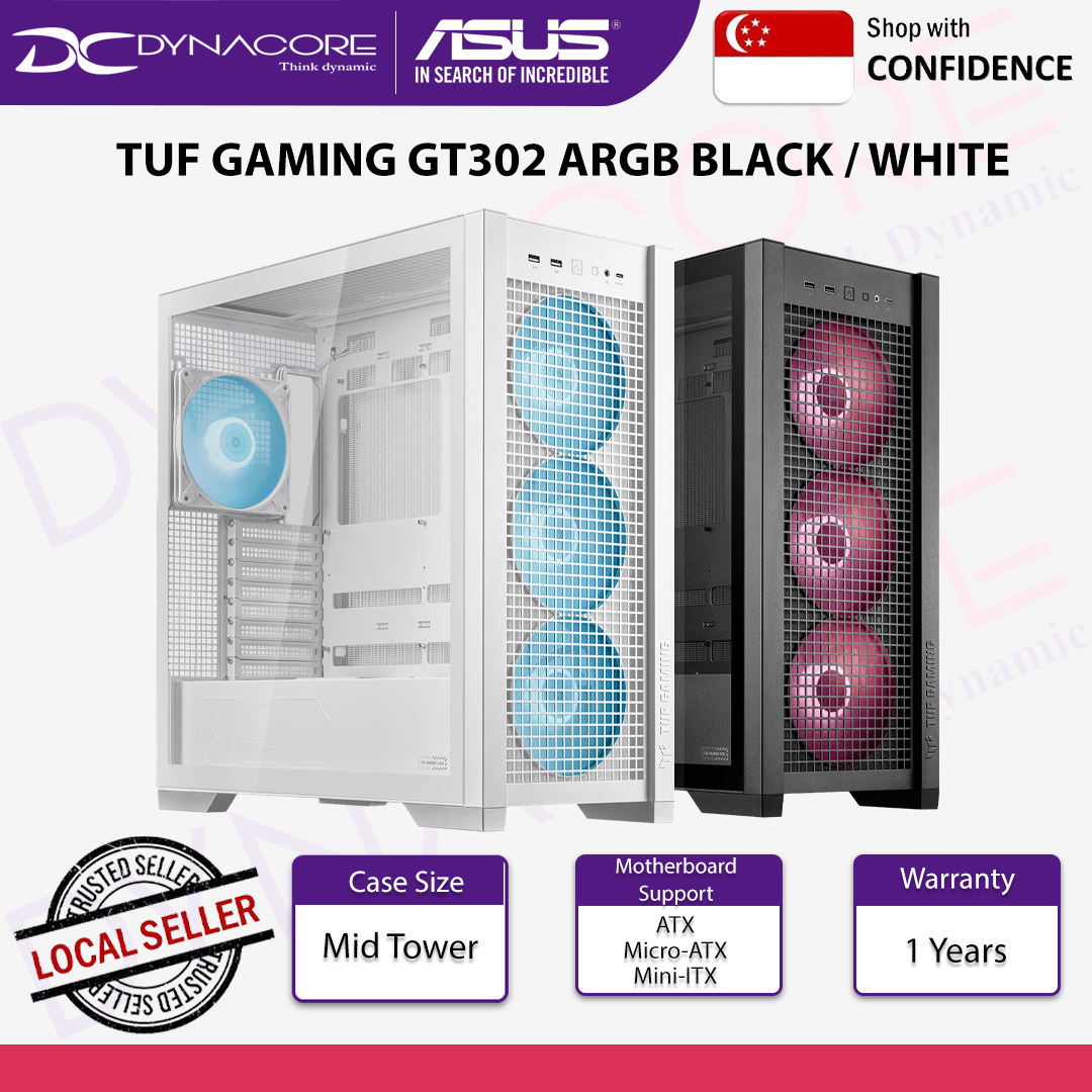 ASUS TUF GAMING GT302 ARGB BLACK / WHITE CASE WITH T.G -197105478725 / 197105478763