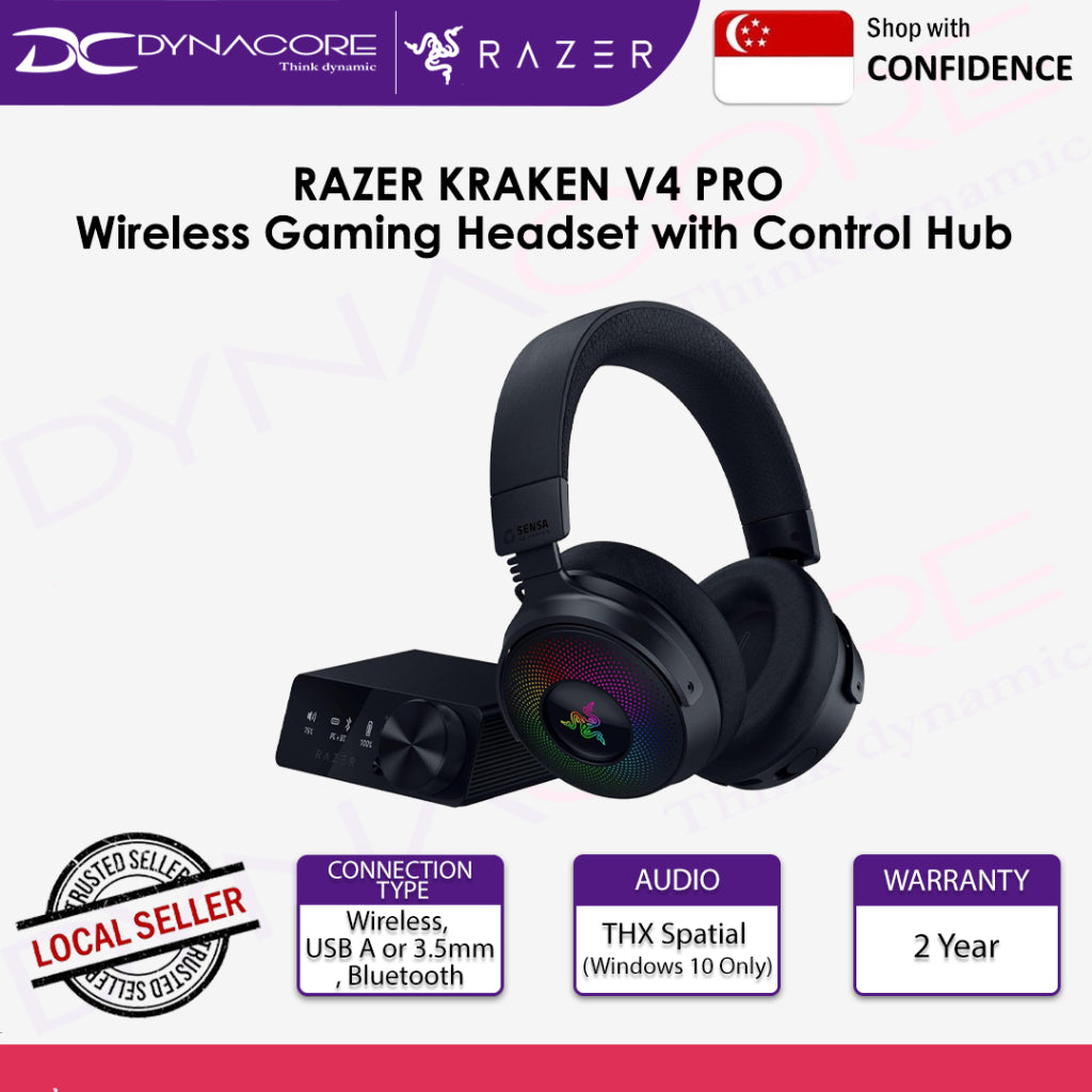 RAZER KRAKEN V4 PRO Wireless Gaming Headset with Control Hub - 8887910060094