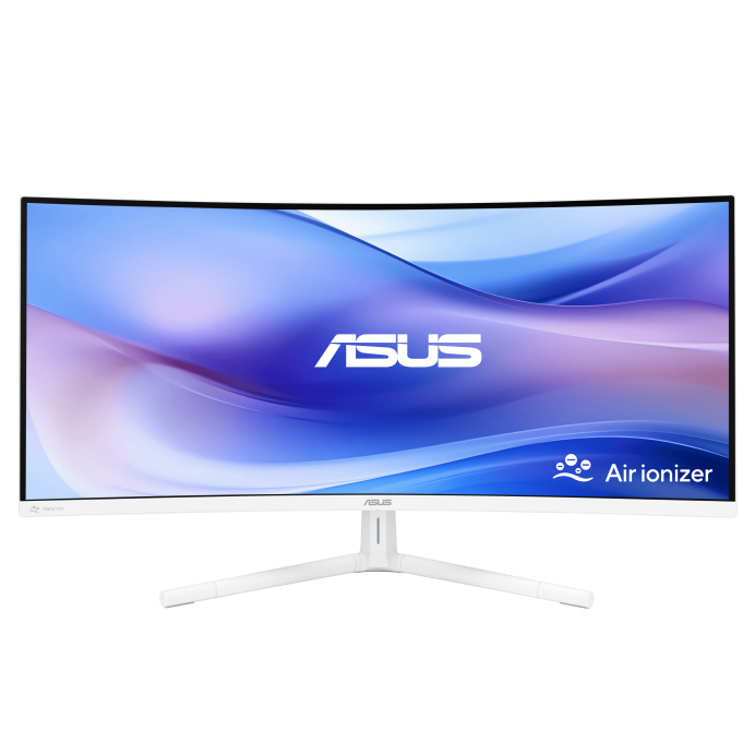 ASUS VU34WCIP-W Eye Care Monitor - 34 inch, WQHD (3440x1440), 1500R Curvature, Frameless, 100Hz - ASUSVU34WCIP-W