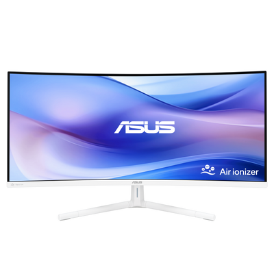ASUS VU34WCIP-W Eye Care Monitor - 34 inch, WQHD (3440x1440), 1500R Curvature, Frameless, 100Hz - ASUSVU34WCIP-W