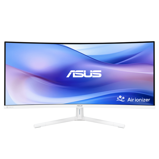 ASUS VU34WCIP-W Eye Care Monitor - 34 inch, WQHD (3440x1440), 1500R Curvature, Frameless, 100Hz - ASUSVU34WCIP-W