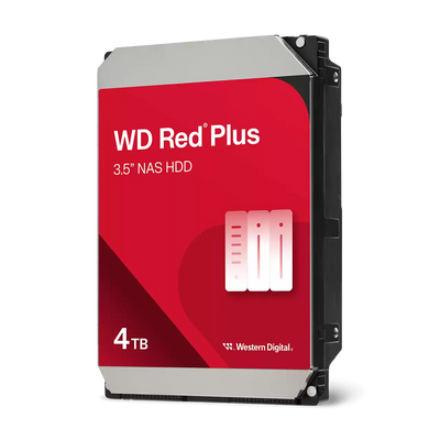 WD RED PLUS 3.5" 4TB NAS HDD 128MB 5400RPM SATA - WD40EFZZ